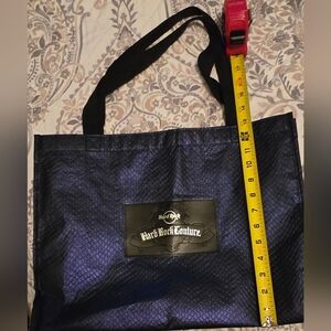 Large Hard Rock Couture Blue Textured Tote BAG with Straps  Size-17x13x6"
